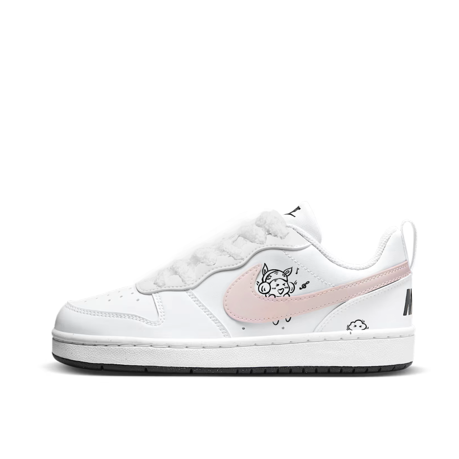 Nike Nike Court Borough Music Figure Synthetic Leather Slip Resistant Abrasion Resistant Slip Resistant Abrasion Resistant