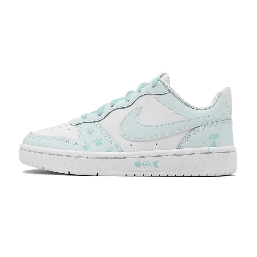 Nike Nike Leather Slip Resistant Cushioning Abrasion Resistant Low top Kids' Skateboarding Shoes Light Green Teenagers