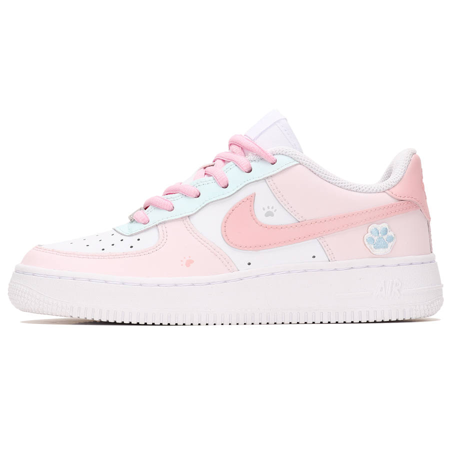 Nike Nike Air Force 1 LE Abrasion Resistant Abrasion Resistant Low top Kids' Skateboarding Shoes Pink Blue Teenagers