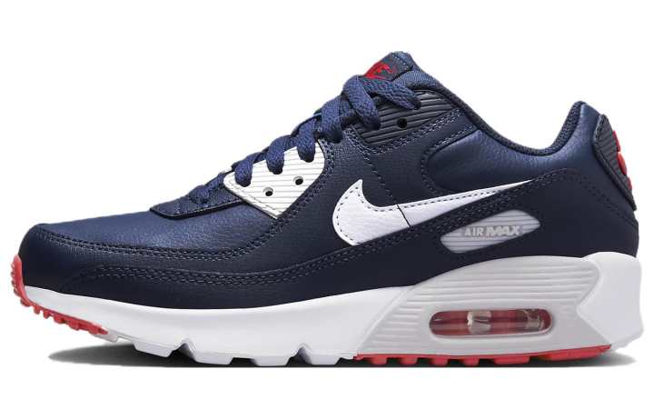 Nike Nike Air Max 90 Leather Obsidian Track Red GS