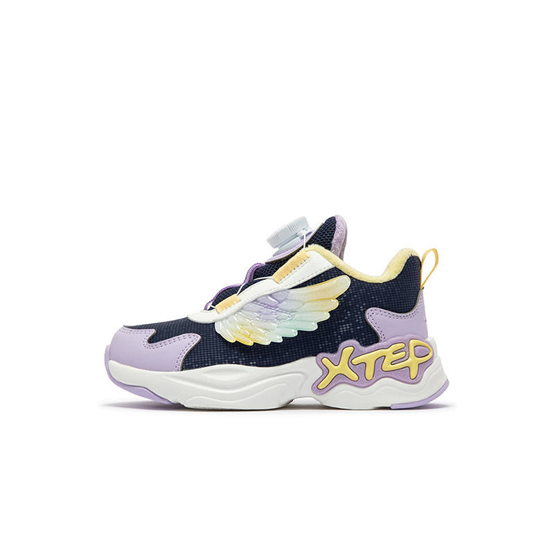 XTEP Children's Cotton Shoes Dark Purple Violet Children Aged 3 7 Years Old