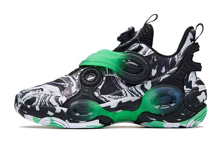 Antakids Alien 2.0 Synthetic Leather Comfortable Round Toe Mid top Basketball Shoes Black White Green Unisex