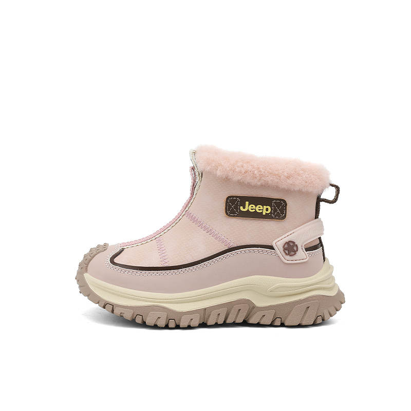 Jeep Synthetic Leather Anti Kick Abrasion Resistant Thermal High top Kids' Boots Kids' Khaki Brown Lotus Pink