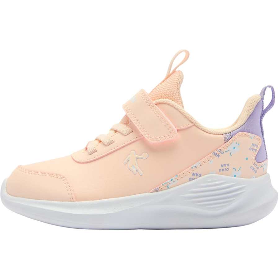 QIAODAN Slip Resistant Cushioning Low top Kids' Running Shoes Pink Children Aged 3 7 Years Old