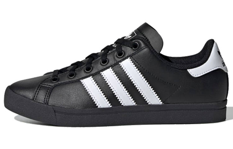 Adidas Originals Coast Star J Slip Resistant Slip Resistant Low top Kids' Skateboarding Shoes Black White Teenagers