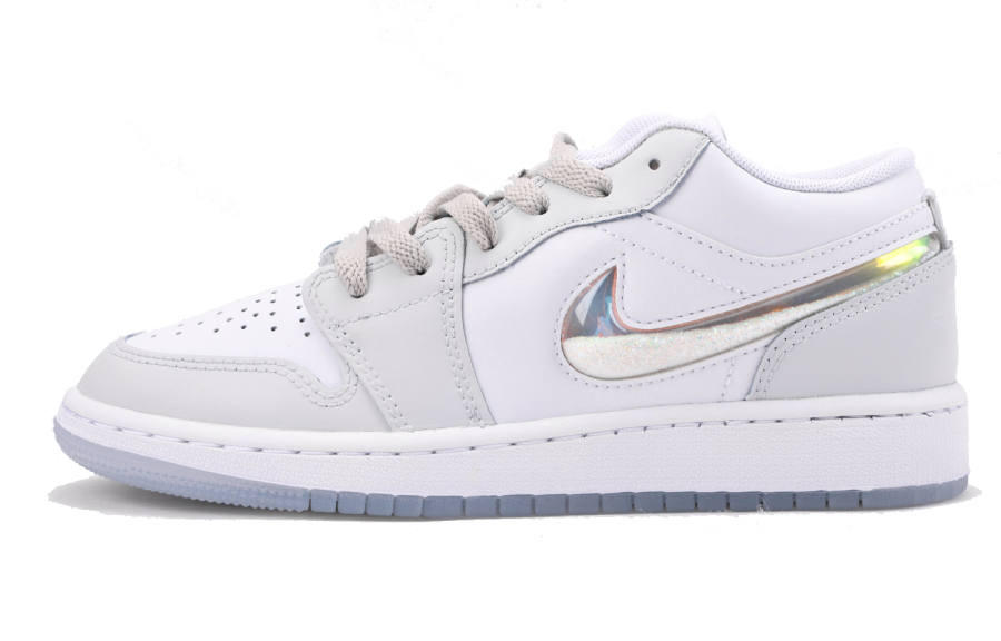 Jordan Jordan Air Jordan 1 Slip Resistant Low top Children's Basketball Shoes Gray White Teenagers