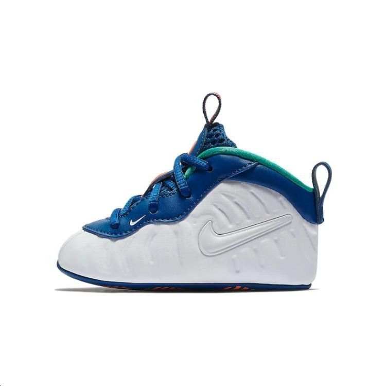 Nike Nike Foamposite Pro Cushioning, Wear Resistant Low top Toddler Shoes White Blue Infant And Toddler