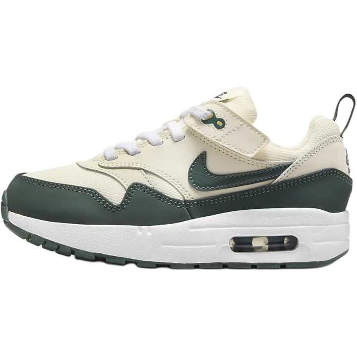 Nike Nike Air Max 1 Comfortable Low top Kids' Running Shoes Green Children Aged 3 7 Years Old