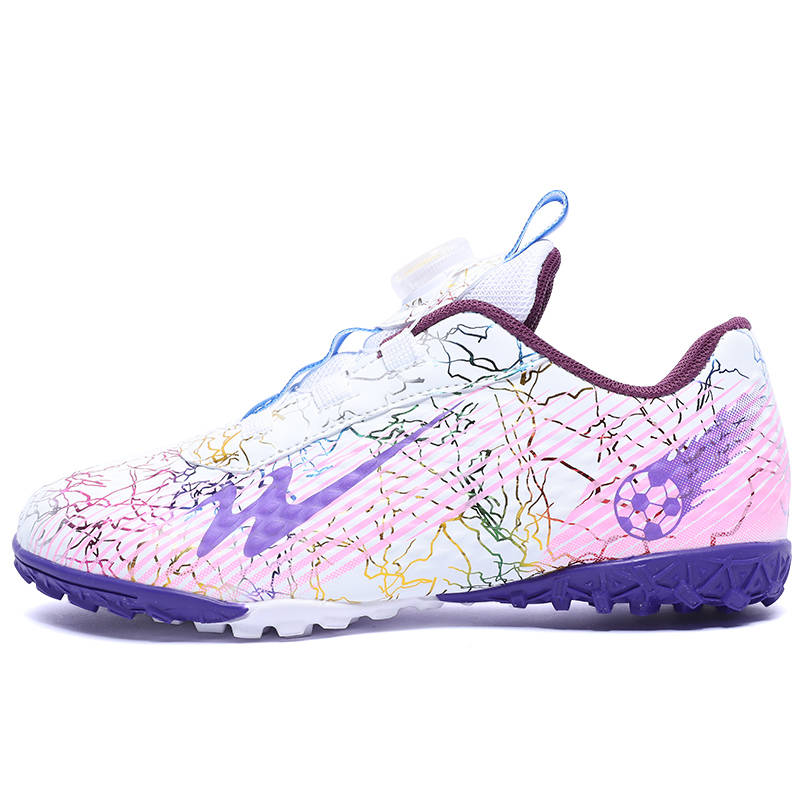 Binary Binary Comfortable Low top Kids' Soccer Shoes White Purple Kids'