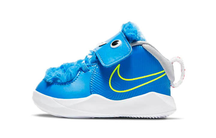 Nike Nike Team Hustle D 9 Lil Slip Resistant Cushioning Abrasion Resistant Breathable Low top Toddler Shoes Blue White Baby
