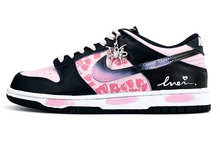 Nike Nike Dunk Tulip Butterfly Pink Leather Slip Resistant, Abrasion Resistant, Lightweight Cushioning