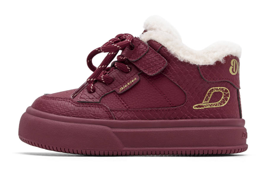 Dickies Slip Resistant Anti Kick Abrasion Resistant Rebound Thermal Support High top Skateboard Shoes Red Kids'