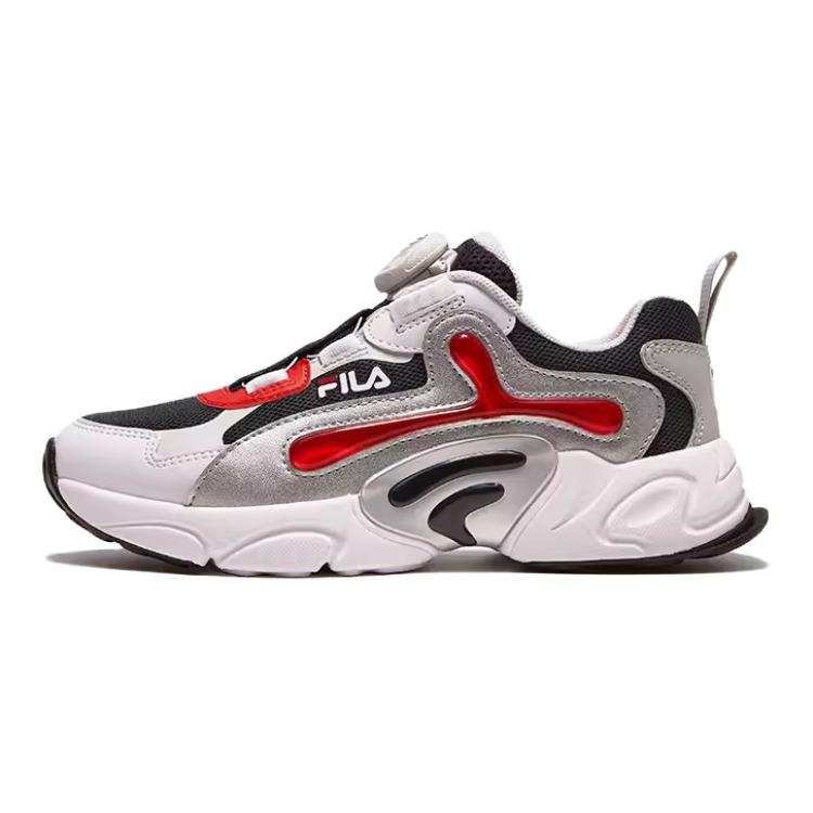 FILA KIDS Slip Resistant Abrasion Resistant Low top Kids' Running Shoes Red Black Silver Kids'
