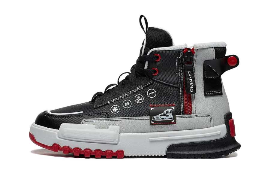 Li-Ning YOUNG Li Ning YOUNG Journey 3.0 V2 Comfortable High top Skateboard Shoes Black Gray Unisex