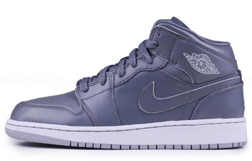 Jordan Jordan Air Jordan 1 Leather Slip Resistant Cushioning Abrasion Resistant Mid top Basketball Shoes Dark Gray Unisex