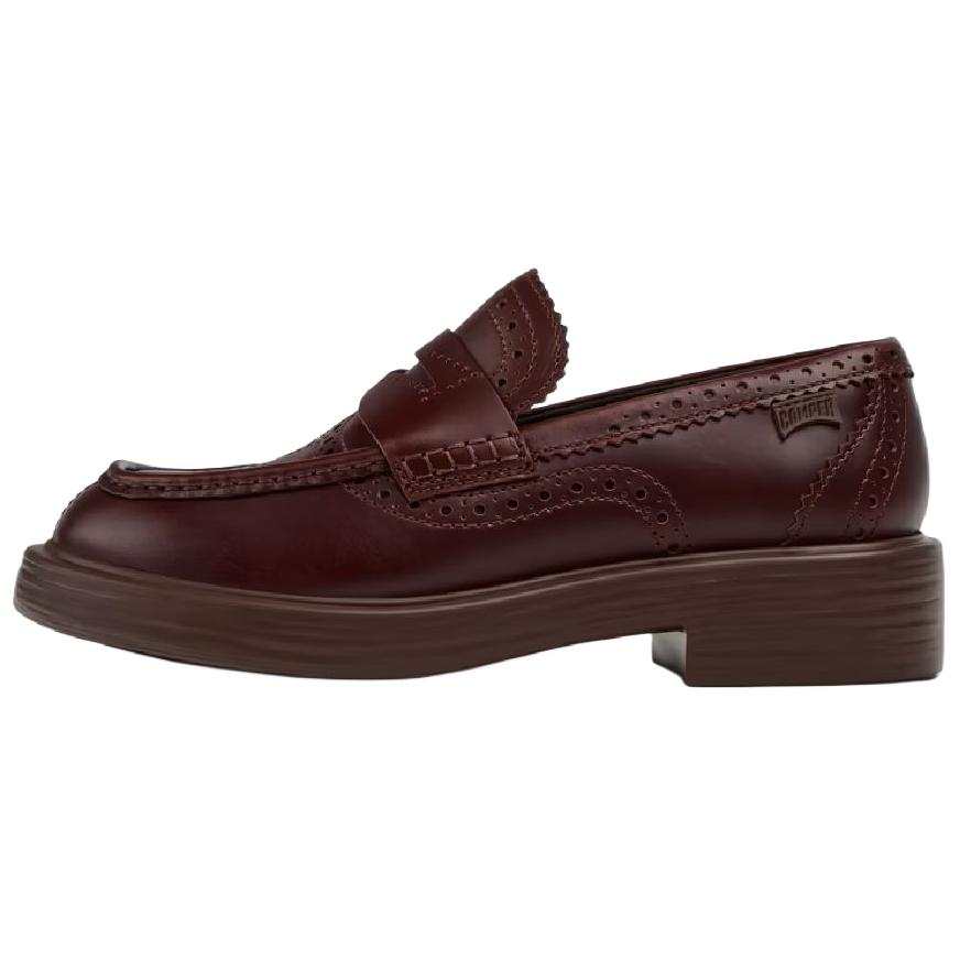CAMPER Twins Calfskin Loafers Women's Coffee