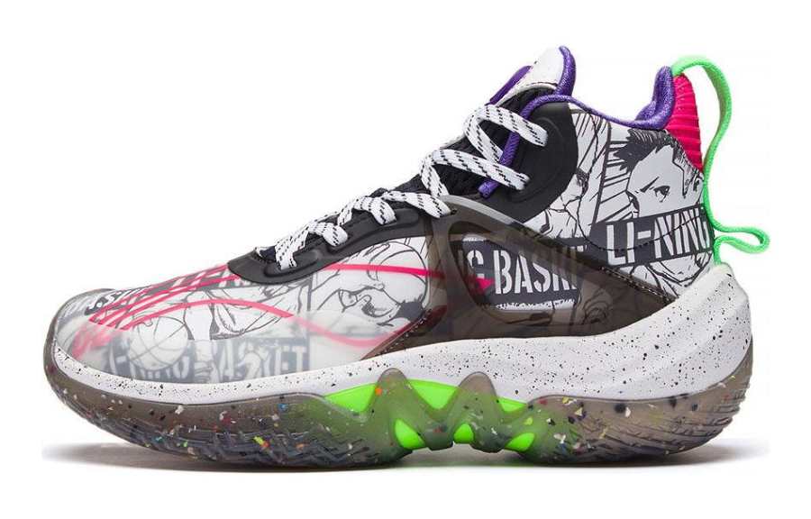 Li-Ning YOUNG Li Ning YOUNG Avant Garde IT Team Low top Children's Basketball Shoes Standard White Black Kids'