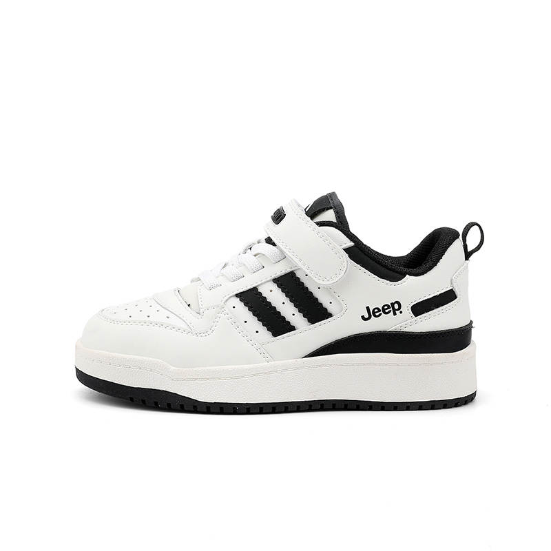 Jeep Abrasion Resistant Abrasion Resistant Low top Kids' Skateboarding Shoes Black White Kids'