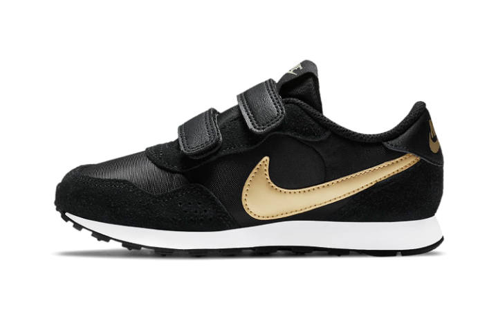 Nike Nike MD Valiant Synthetic Leather Slip Resistant Slip Resistant Low top Kids' Running Shoes Black Gold