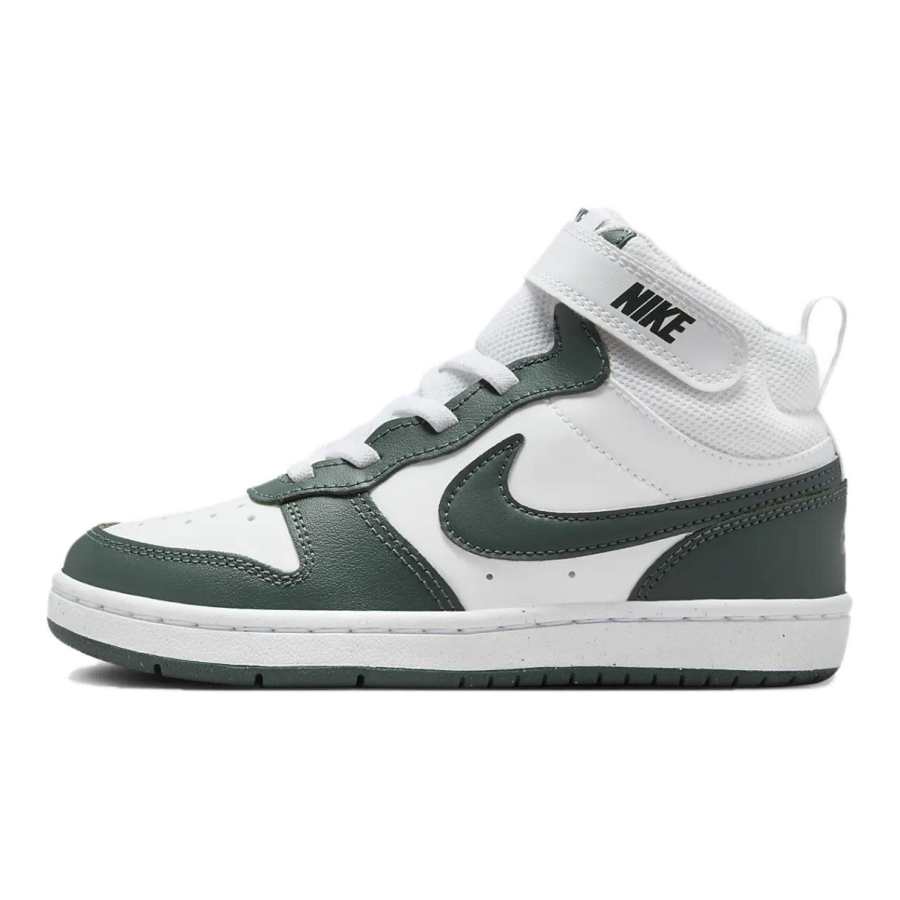 Nike Nike Court Borough 2 Mid top Kids' Skateboarding Shoes White Green Children Aged 3 7 Years Old