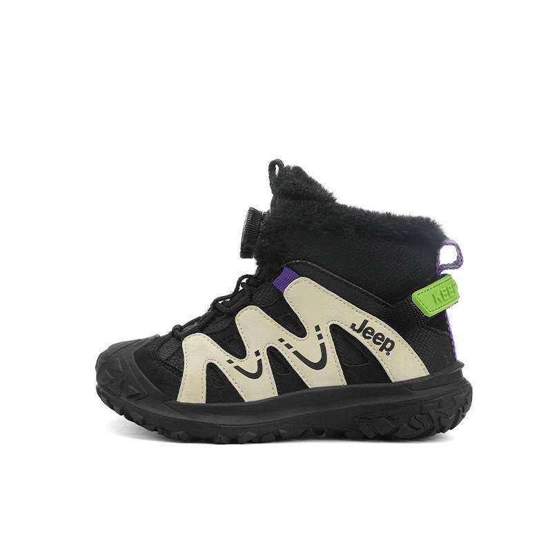 Jeep Outdoor Sports Versatile Casual Thickened And Fleece Lined Temperature Locking High top Kids' Boots Kids'