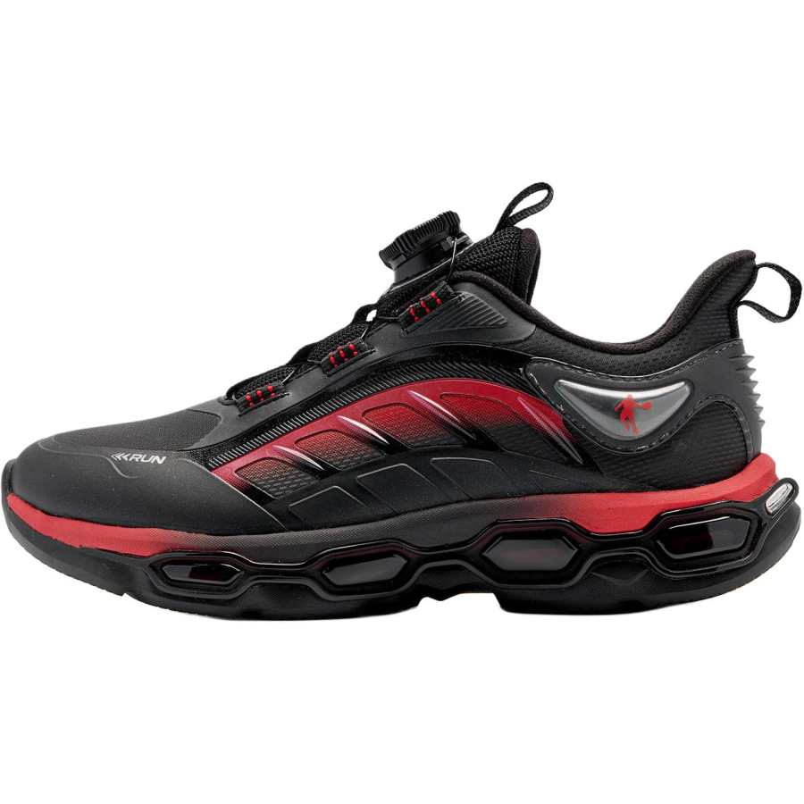 QIAODAN Slip Resistant Abrasion Resistant Low top Kids' Running Shoes Black Red Teenagers