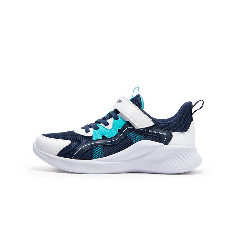 XTEP Slip Resistant Low top Running Shoes Dark Blue/New White/Smart Blue Kids'