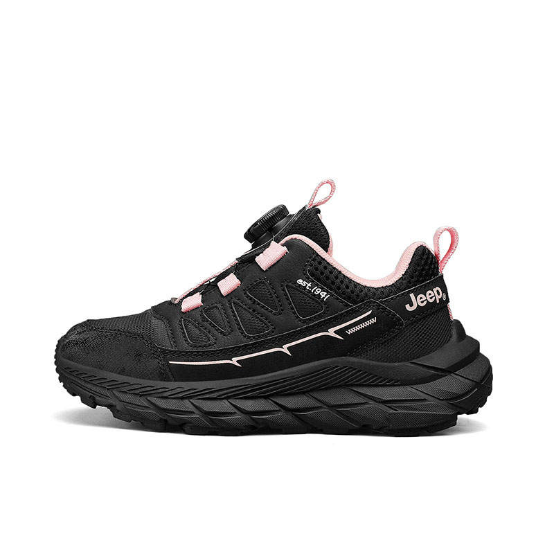 Jeep Abrasion Resistant Abrasion Resistant Low top Kids' Running Shoes Black Pink Kids'