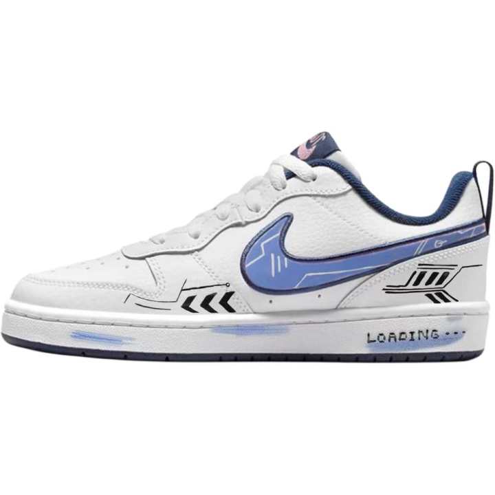 Nike Nike Court Borough Blue Loading Leather Slip Resistant, Abrasion Resistant, Lightweight Cushioning, Balance Low top