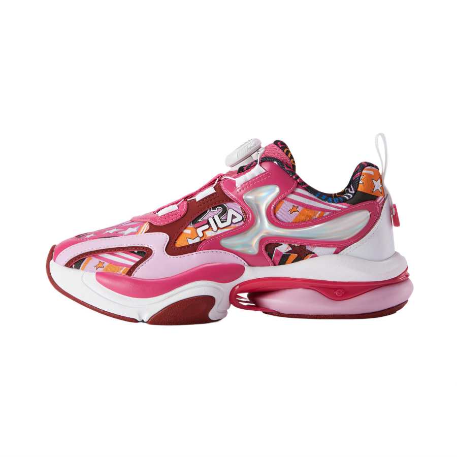 FILA KIDS MSGM x FILA KIDS Soft Cushioning Slip Resistant Breathable Low top Kids' Running Shoes Black/Elegant Pink Kids'
