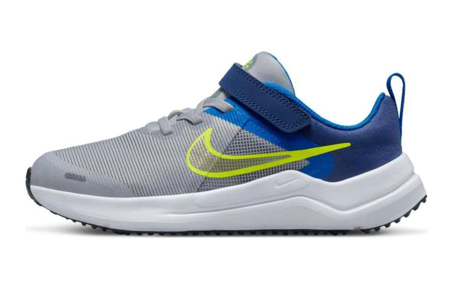 Nike Nike Downshifter 12 Abrasion Resistant Breathable Low top Kids' Running Shoes Gray Blue Teenagers