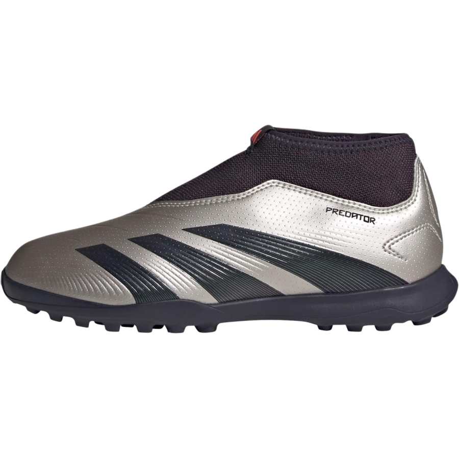 Adidas Adidas PREDATOR LEAGUE Slip Resistant Abrasion Resistant Mid top Kids' Soccer Shoes Silver Black Kids'