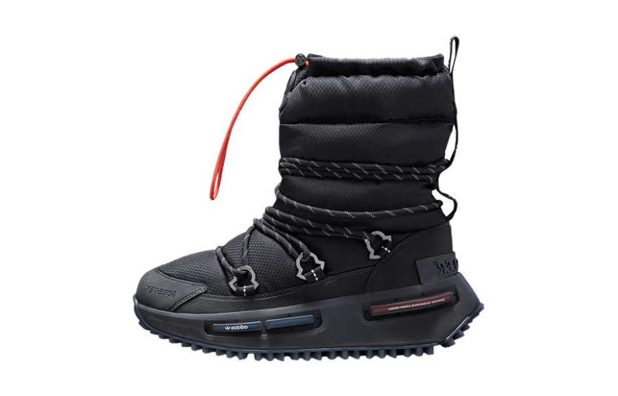 Adidas Moncler x Adidas Comfortable Anti Kick Abrasion Resistant Thermal Knee High Kids' Boots Black Kids'
