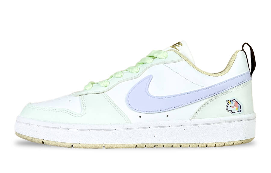 Nike Nike Court Borough COURT BORO Slip Resistant Abrasion Resistant Low top Kids' Skateboarding Shoes Green Blue Teenagers