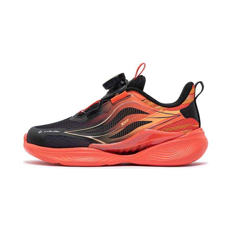 XTEP Slip Resistant Abrasion Resistant Slip Resistant Abrasion Resistant Low top Kids' Running Shoes Black Orange