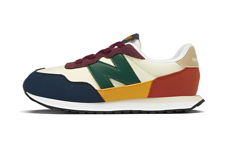New Balance New Balance NB 237 Comfortable Cushioning Abrasion Resistant Low top Kids' Running Shoes Beige Cyan Yellow