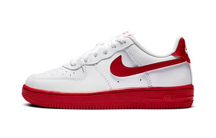 Nike Nike Air Force 1 Low top Kids' Skateboarding Shoes White Red Children Aged 3 7 Years Old