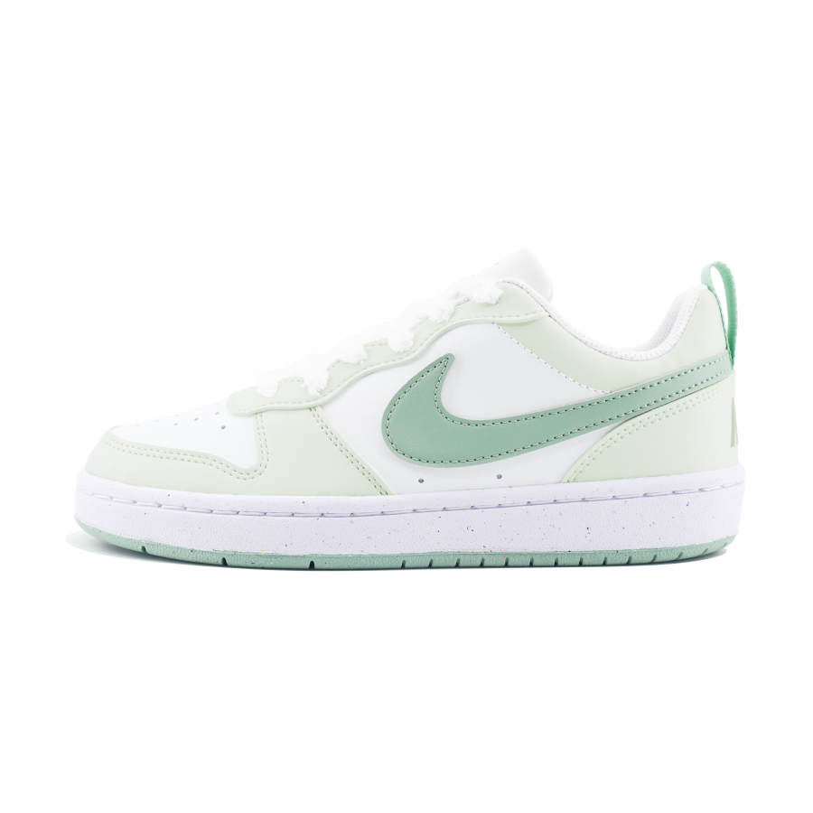 Nike Nike Court Borough LOW RECRAFT Slip Resistant Abrasion Resistant Low top Children's Basketball Shoes White Green