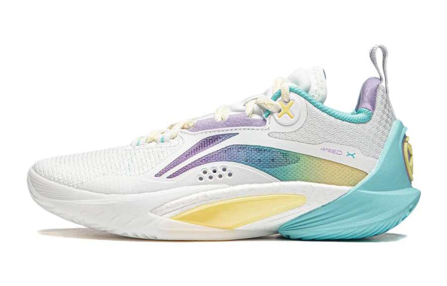 Li-Ning YOUNG Li Ning YOUNG Speed 10 Sports Comfortable High top Basketball Shoes White Purple Unisex