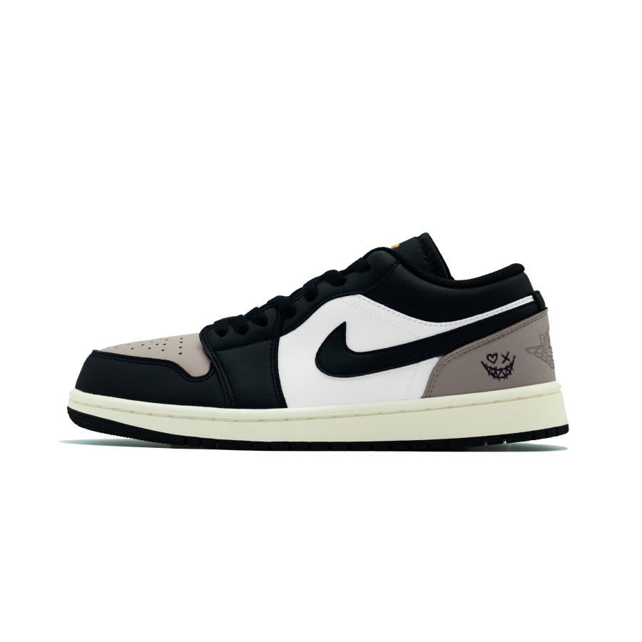 Jordan Jordan Air Jordan 1 Dark Joker Slip Resistant Abrasion Resistant Low top Children's Basketball Shoes Black Teenagers