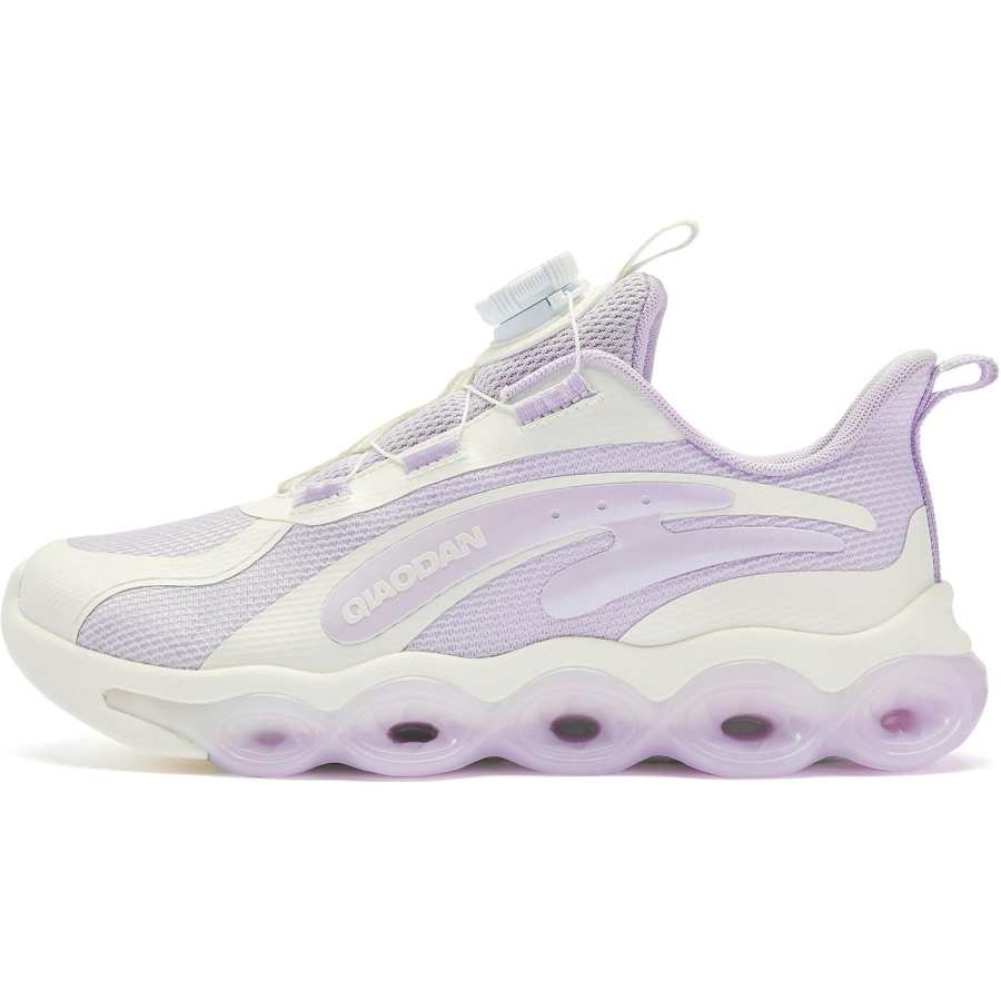 QIAODAN Synthetic Leather, Textile Low top Running Shoes Ivory/Light Purple Yarn Teenagers
