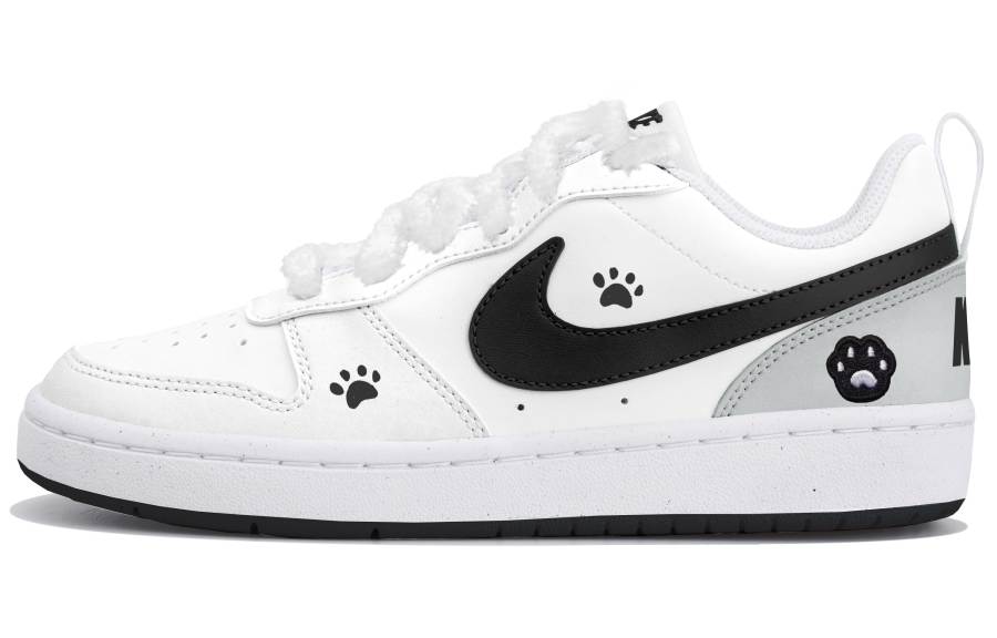 Nike Nike Court Borough Claw Mark Low top Kids' Skateboarding Shoes Black White Gray Teenagers