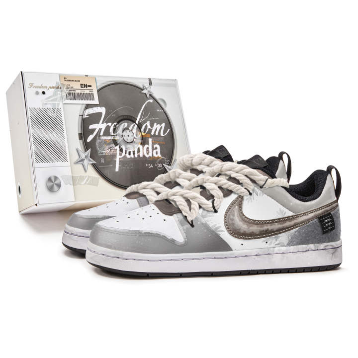 Nike Nike Court Borough 2 Slip Resistant Cushioning Abrasion Resistant Low top Kids' Skateboarding Shoes Brown White