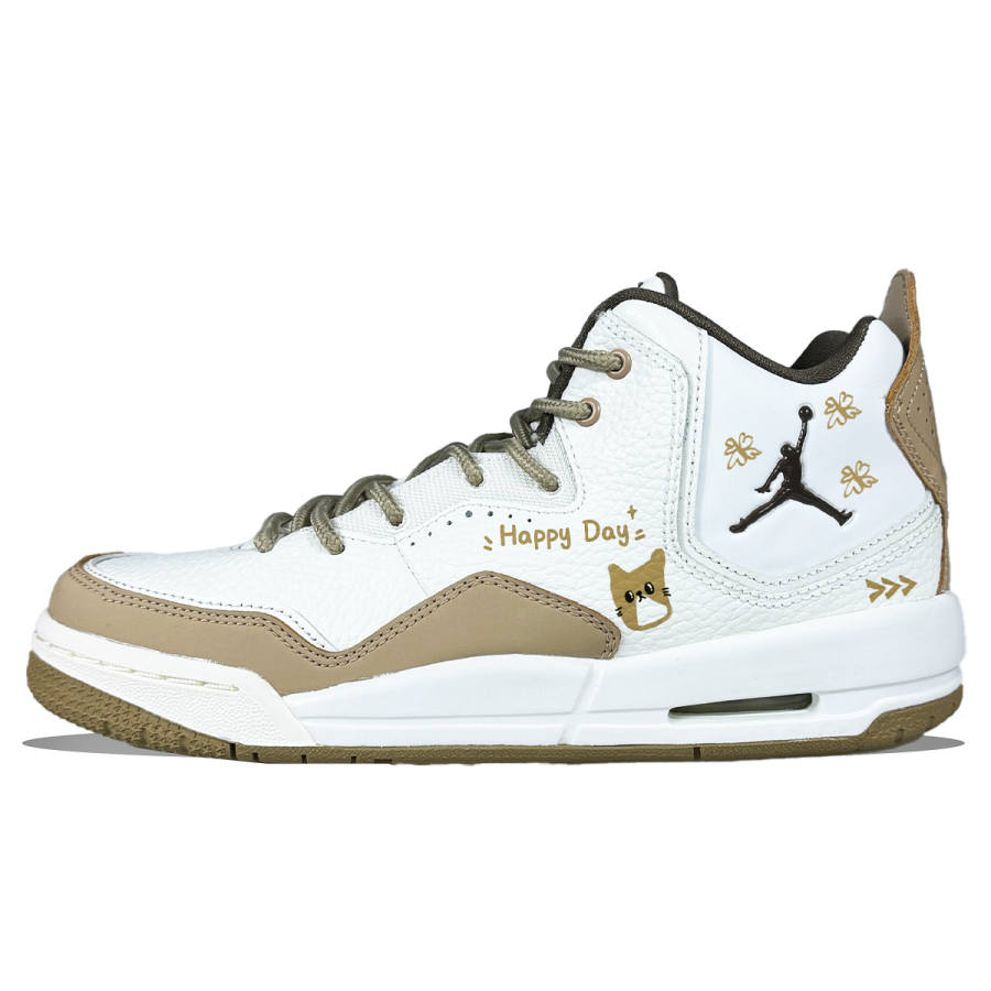 Jordan Jordan Courtside 23 Synthetic Leather Mid top Children's Basketball Shoes Camel Teenagers