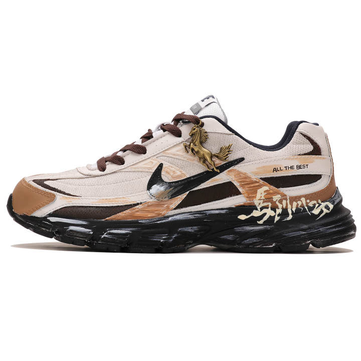 Nike Nike Initiator Abrasion Resistant Low top Running Shoes Men's Beige Black