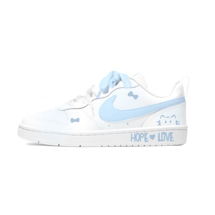 Nike Nike Court Borough Leather Cute Slip Resistant Abrasion Resistant Cushioning Low top Kids' Skateboarding Shoes Unisex