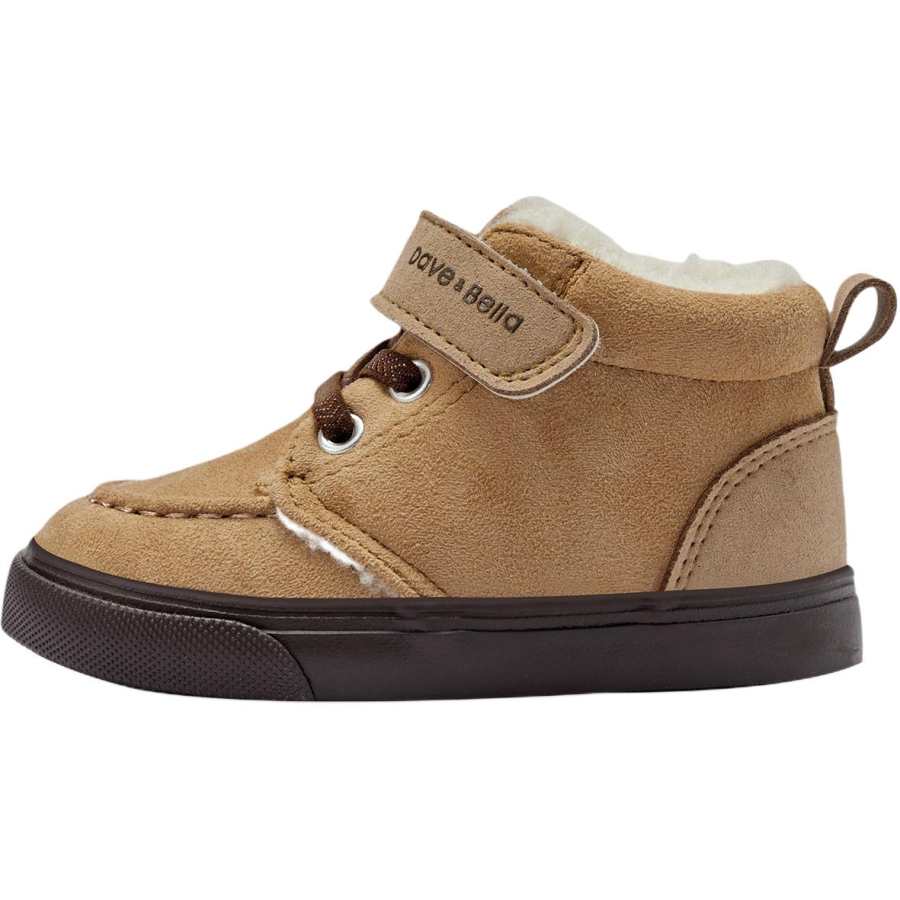 DAVE&BELLA Fleece lined Slip Resistant Anti Kick Thermal Mid top Kids' Skateboarding Shoes Children Aged 3 7 Years Old