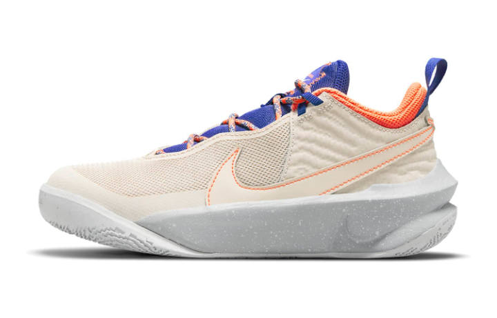 Nike Nike Team Hustle D 10 SE Low top Basketball Shoes Beige White Blue Unisex