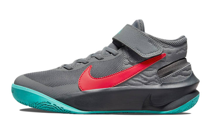 Nike Nike Team Hustle D 10 Flyease Smoke Grey Washed Teal Siren Red GS