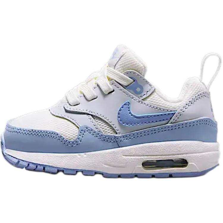Nike Nike Air Max 1 Abrasion Resistant Low top Toddler Shoes White Blue Infant And Toddler